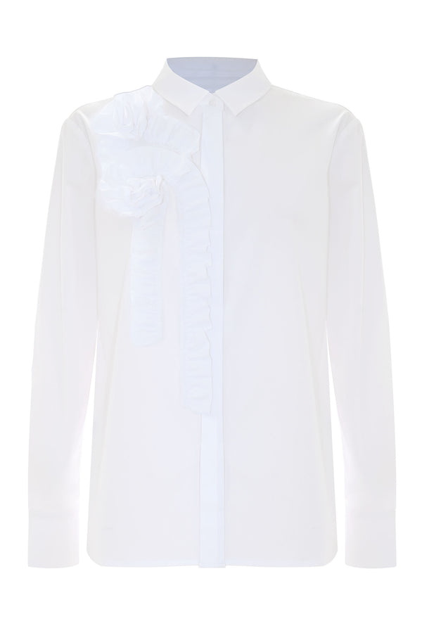 Elegant covered button long sleeve shirt - Blouse  ALIRIO