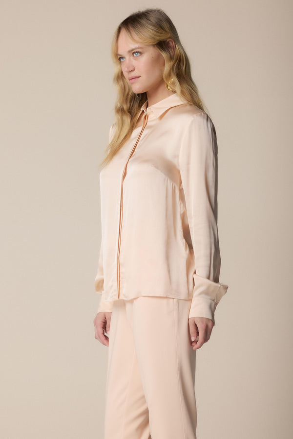 Elegant silky long sleve shirt - Blouse  LYNYELL