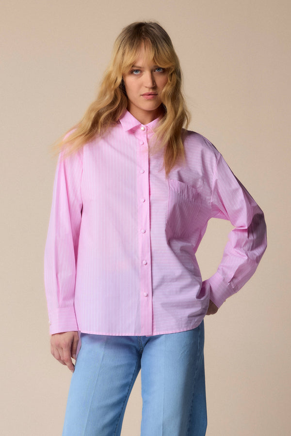 Delicate pink lightly striped shirt - Shirt FARAMIR