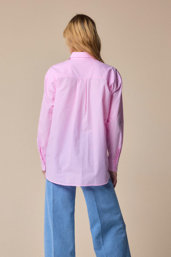 Delicate pink lightly striped shirt - Blouse  FARAMIR