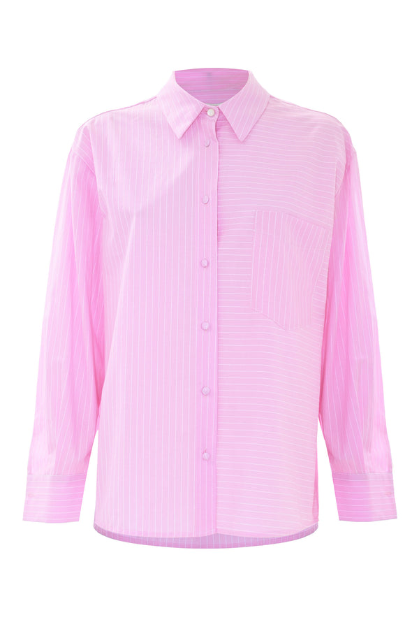 Delicate pink lightly striped shirt - Shirt FARAMIR