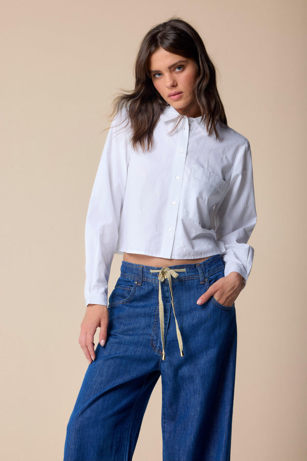 Camicia cropped con ricami - Camicia JULIO