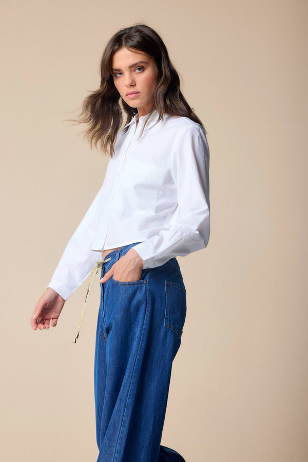 Modern cropped long sleeve shirt - Blouse  JULIO