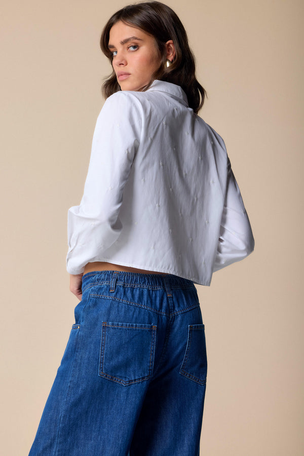 Modern cropped long sleeve shirt - Blouse  JULIO