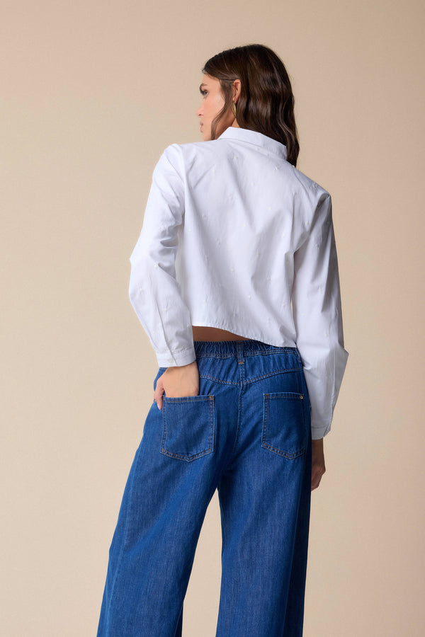 Modern cropped long sleeve shirt - Blouse  JULIO