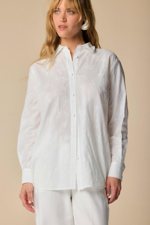 Camicia con ricamo floreale all over - Camicia AZHAR