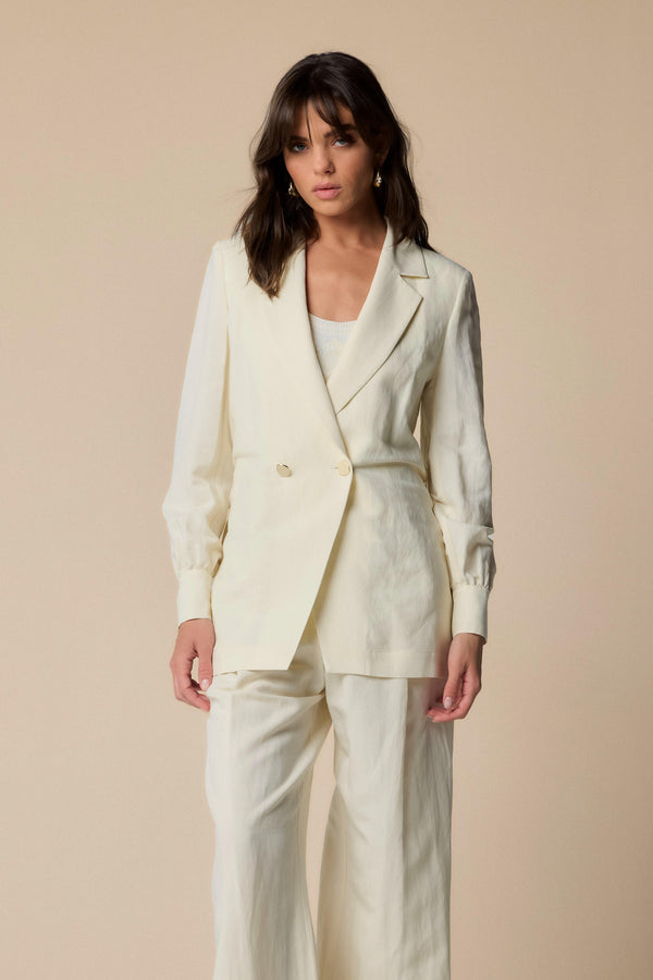 chic linen look blazer jacket - Jacket DALIDA