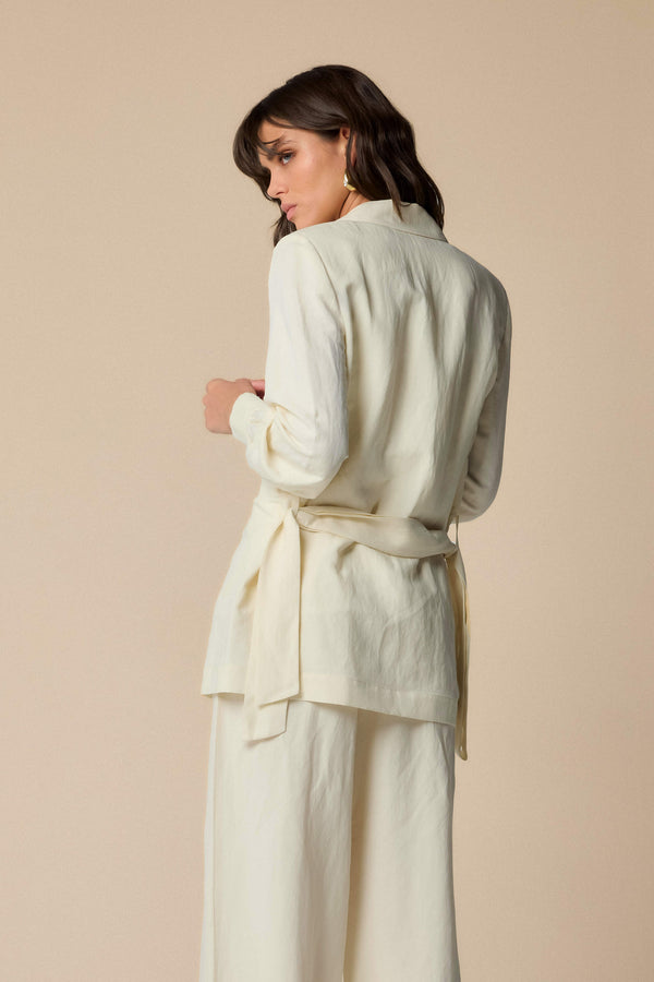 chic linen look blazer jacket - Jacket DALIDA