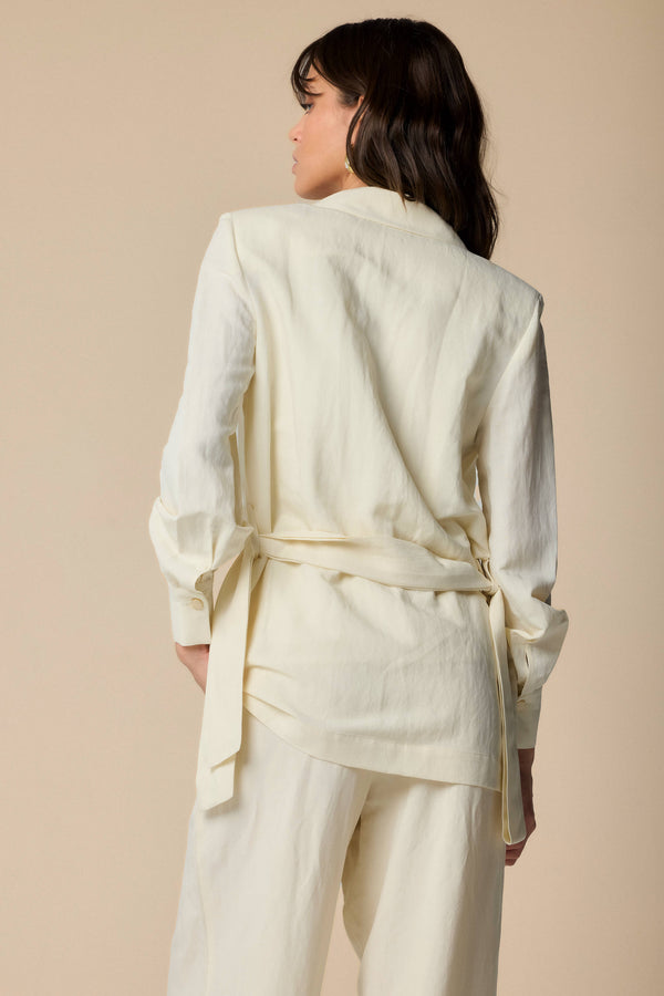 chic linen look blazer jacket - Jacket DALIDA