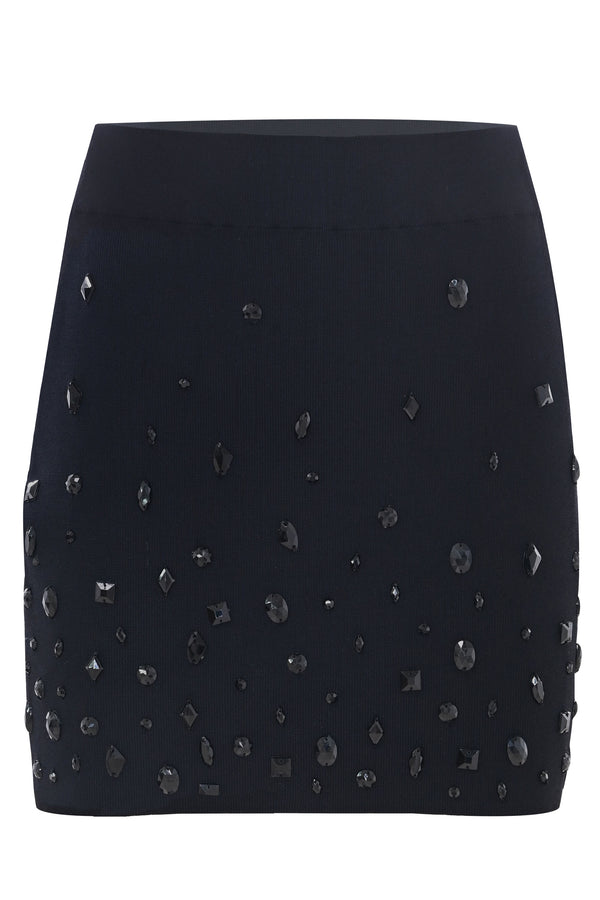 short elegant sequined knitted skirt - Skirt Sweater FLORI