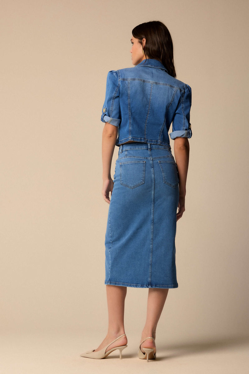 Classical style long pencil denim skirt Skirt OSWALDA