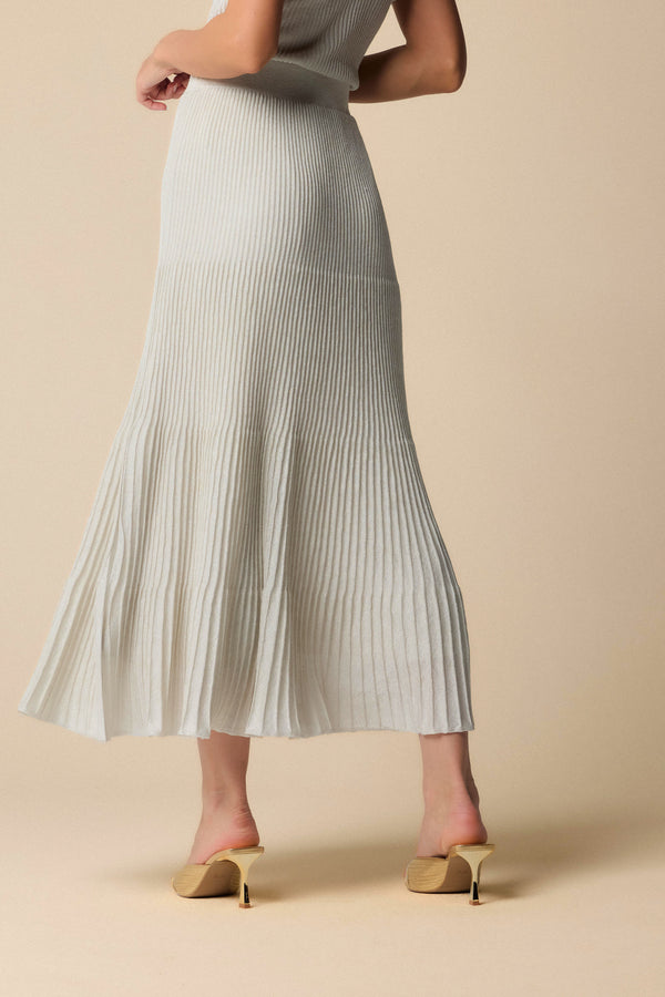 Stylish knitted full length ivory skirt - Skirt Sweater MERY