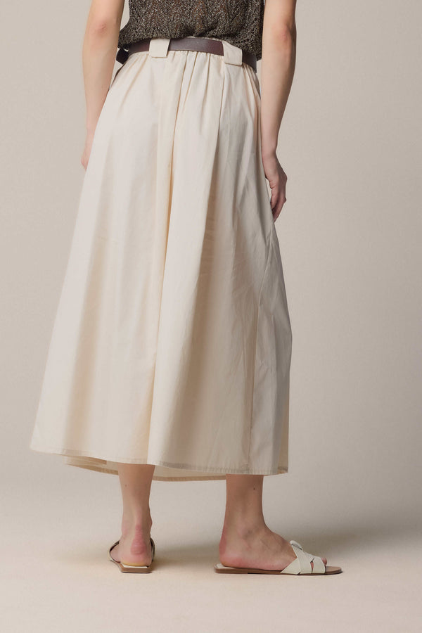 Traditional full length pleated ivory skirt - Skirt HERENIA