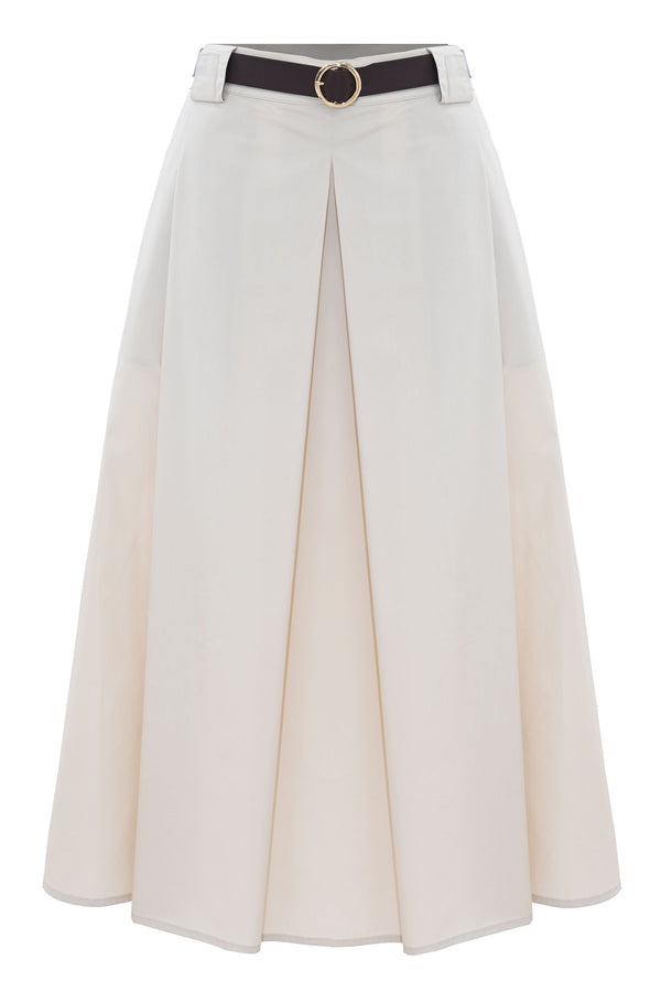 Traditional full length pleated ivory skirt - Skirt HERENIA