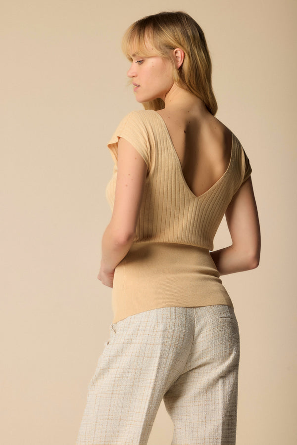 Gold mesh effect ribbed top - Sweater M/M JUNINA