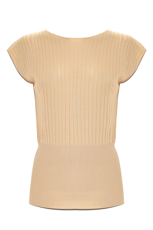 Haut beige à manches courtes - Maillot   JUNINA