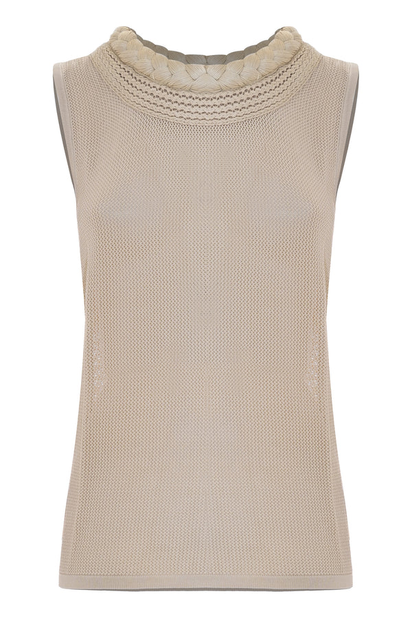 sleeveless blouse with ornate neck detail - Sweater SM IONELLA