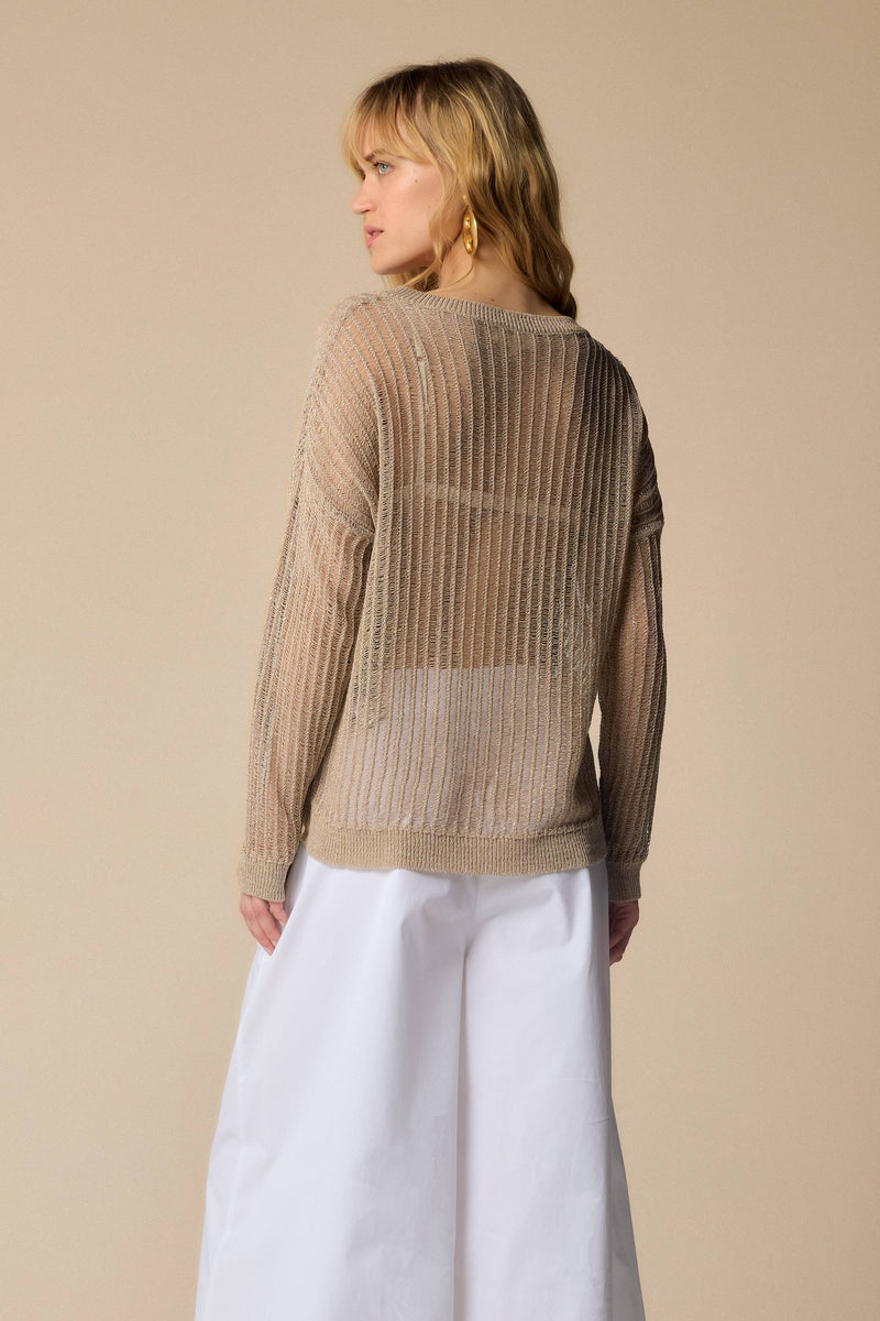 Modern stylish sheer mesh long sleeve blouse - Sweater MAURANA