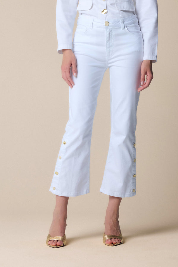 Pantalone kick flare con bottoni - Pantalone Color DALEVIB