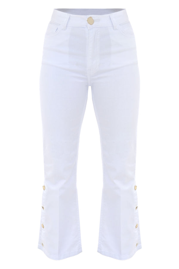 Pantalone kick flare con bottoni - Pantalone Color DALEVIB