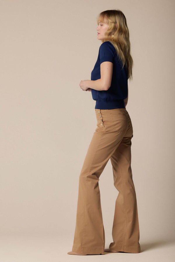 Pantalone con bordo svasato e piega - Pantalone Color ROONEY