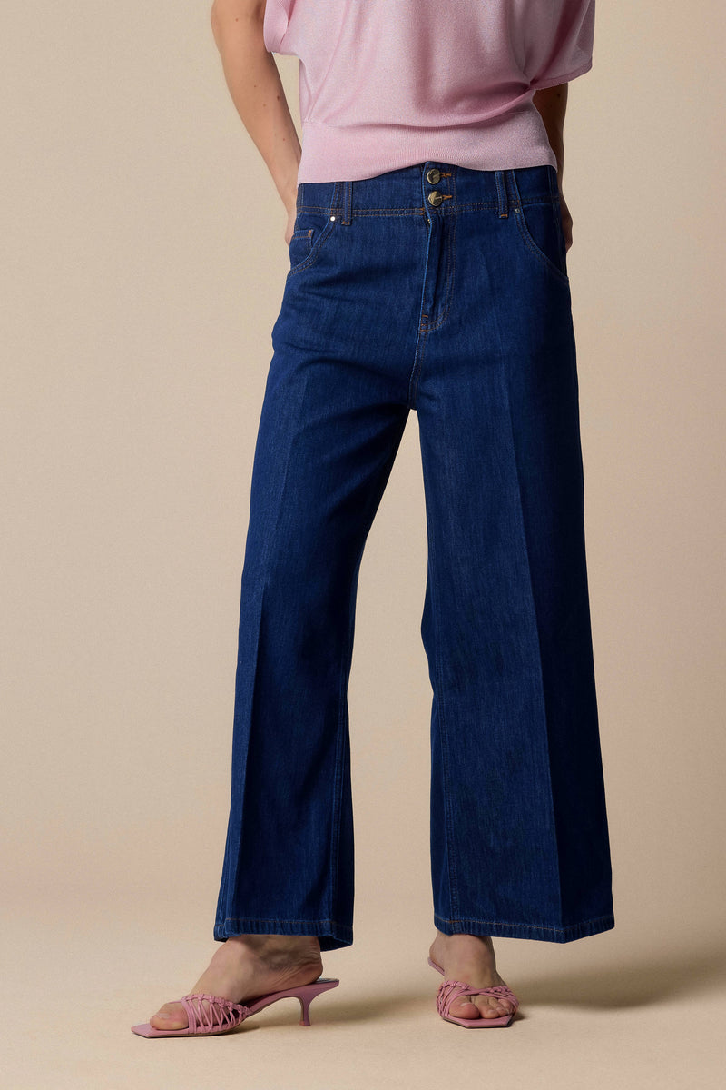 Trendy wide legged denim trousers - Trousers Denim ROSEMARY