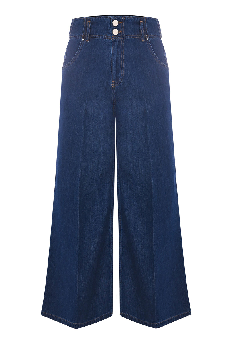 Trendy wide legged denim trousers - Trousers Denim ROSEMARY