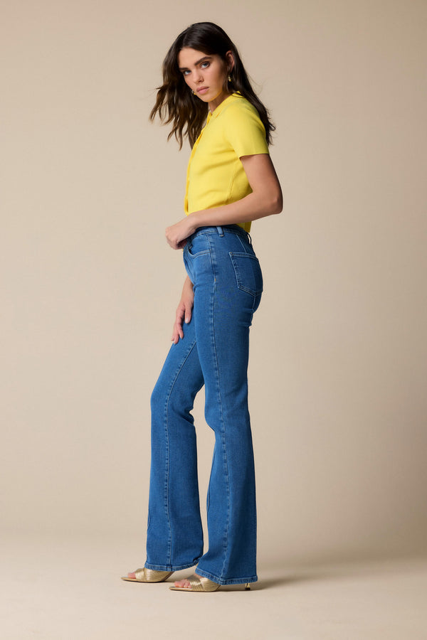 Pantalone in denim con piega - Pantalone Denim SAFFI