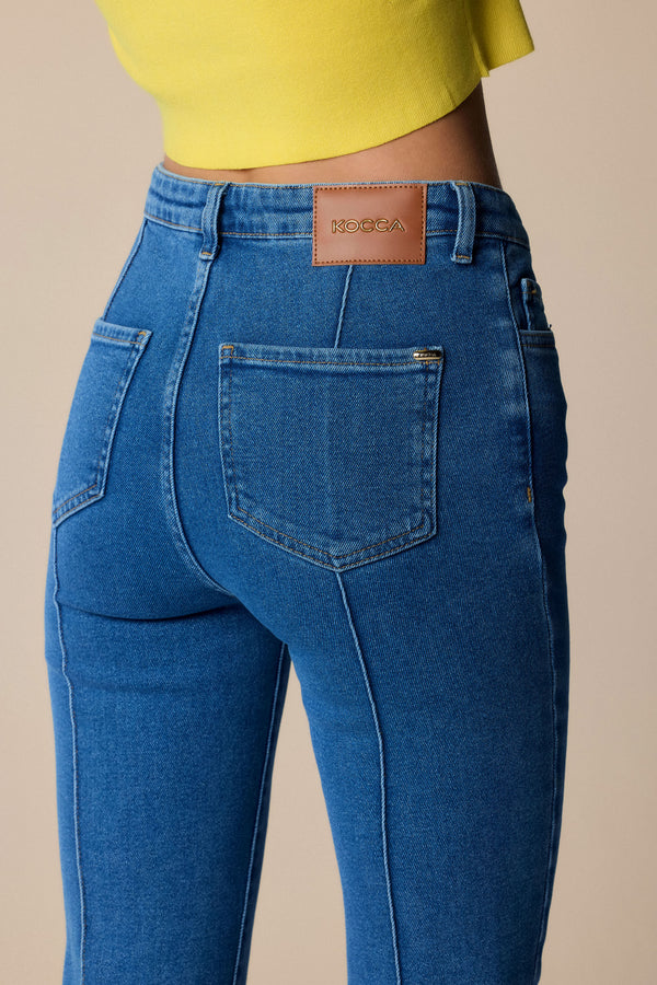 Pantalone in denim con piega - Pantalone Denim SAFFI