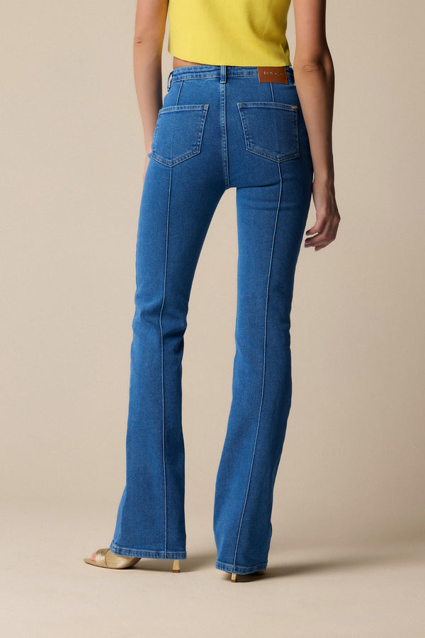 Pantalone in denim con piega - Pantalone Denim SAFFI