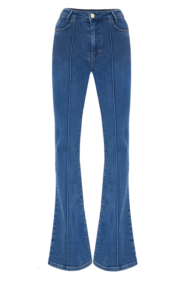 Pantalone in denim con piega - Pantalone Denim SAFFI