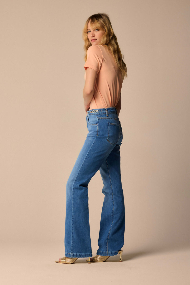 Classically styled denim full length trousers - Trousers Denim NICOLAS