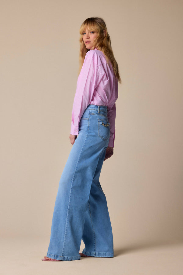 Pantalone wide leg in denim - Pantalone Denim RONALD