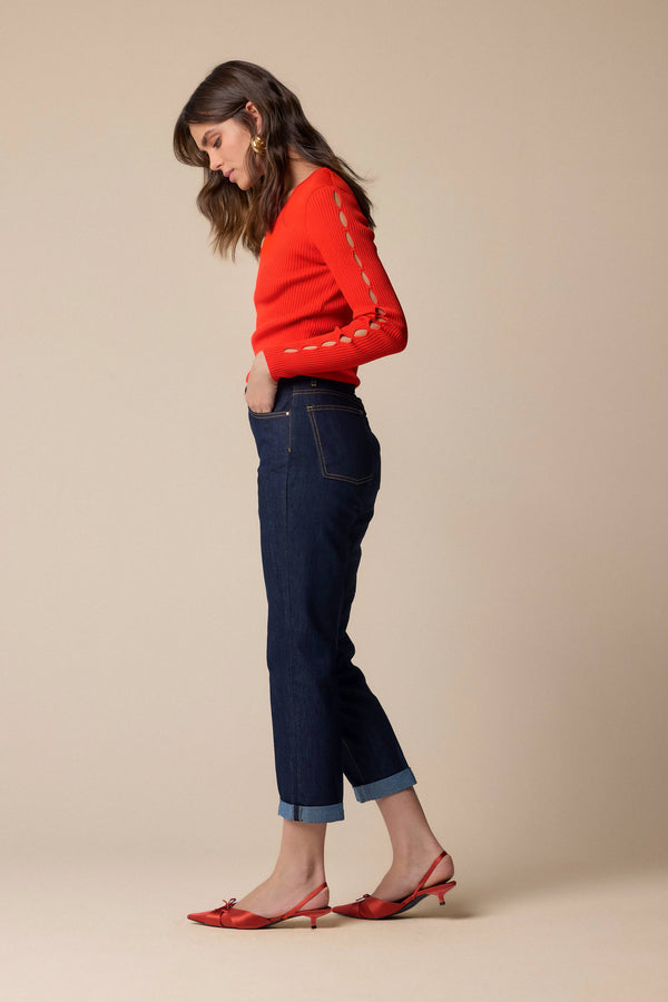 Pantalone flare fit in denim - Pantalone Denim GRANT