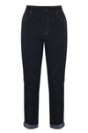 Stylish three quarter length dark denim trousers - Trousers Denim GRANT