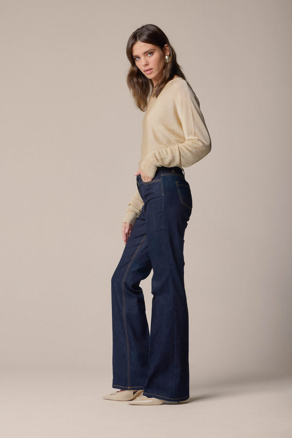 Pantalone svasato in denim - Pantalone Denim KATERINA