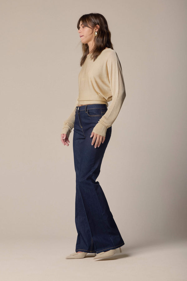 Pantalone svasato in denim - Pantalone Denim KATERINA