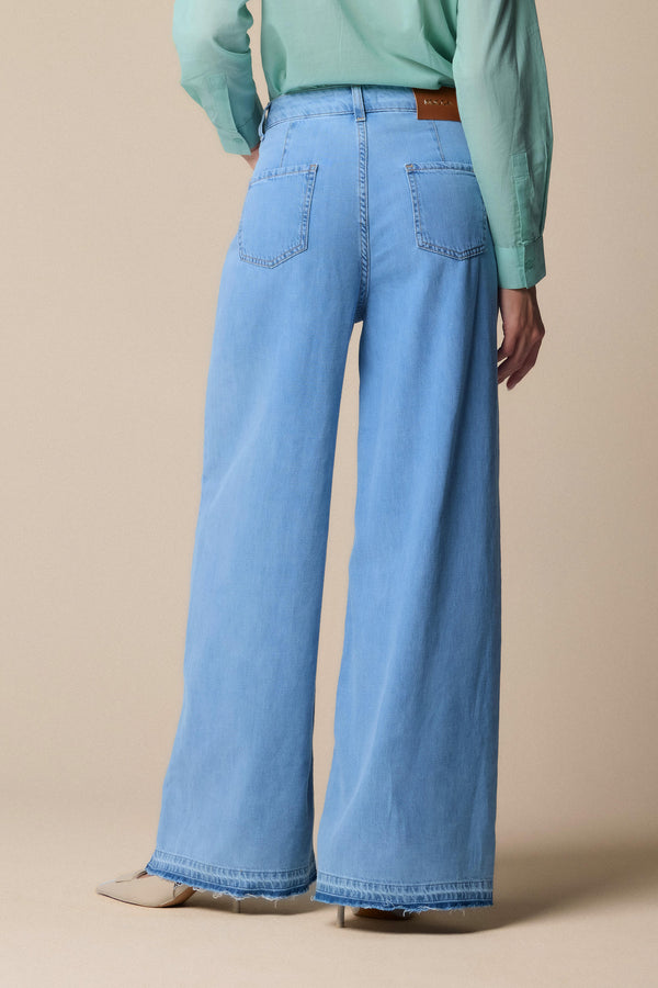 Pantalone in denim a gamba larga - Pantalone Denim LULLA