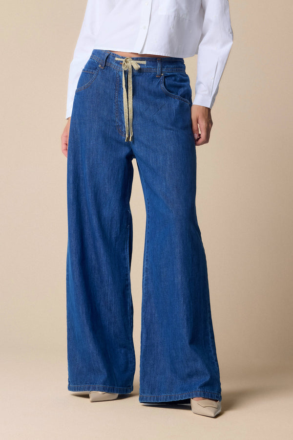 Pantalone in denim con coulisse - Pantalone Denim LAKY