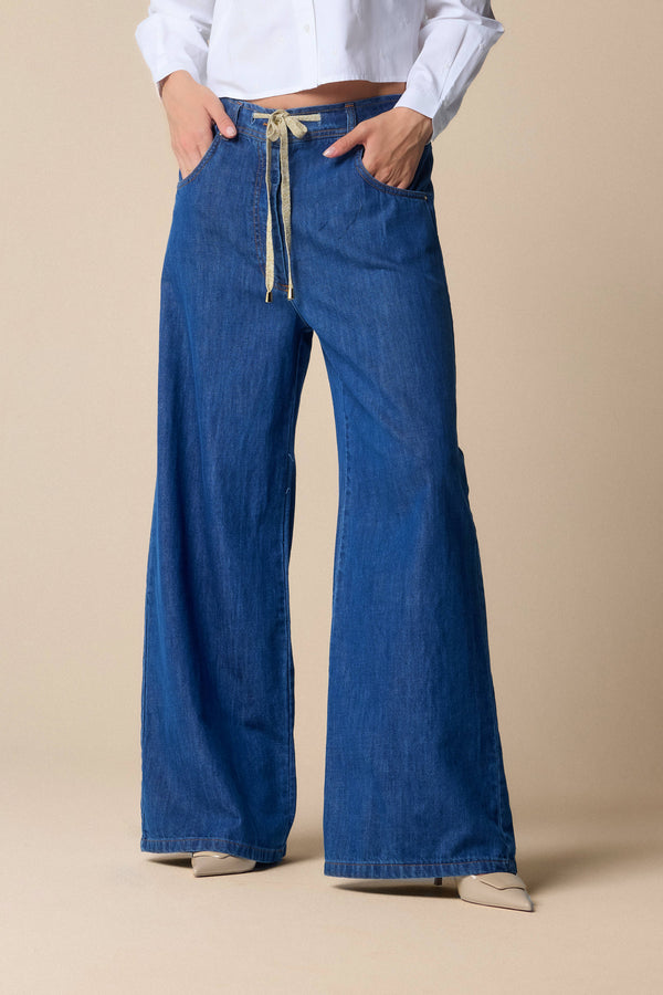 Pantalone in denim con coulisse - Pantalone Denim LAKY