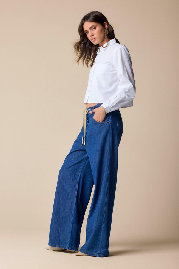 Pantalone in denim con coulisse - Pantalone Denim LAKY