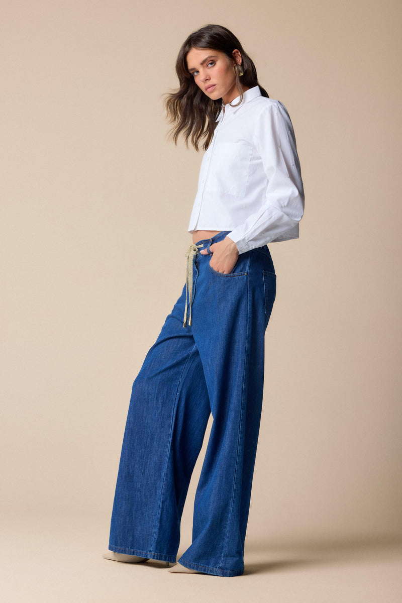 Casual chic relaxed style denim trousers - Trousers Denim LAKY