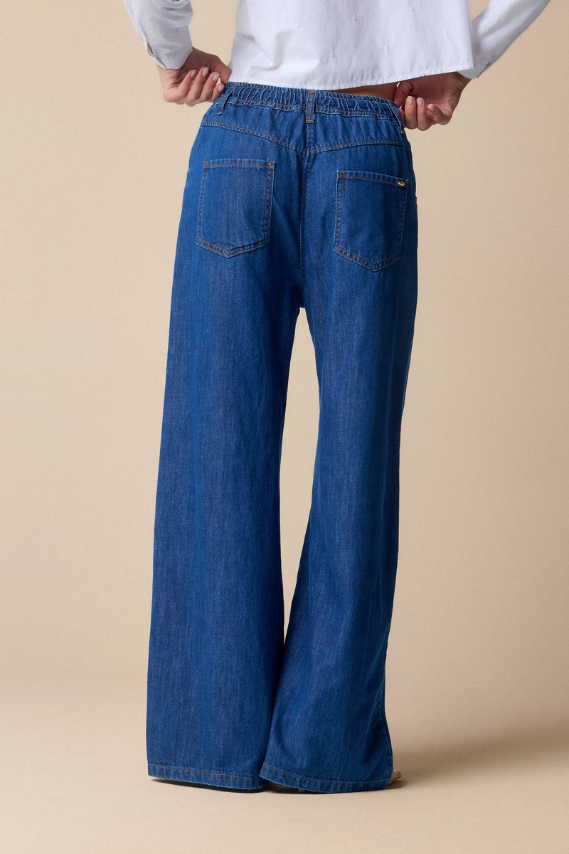 Casual chic relaxed style denim trousers - Trousers Denim LAKY