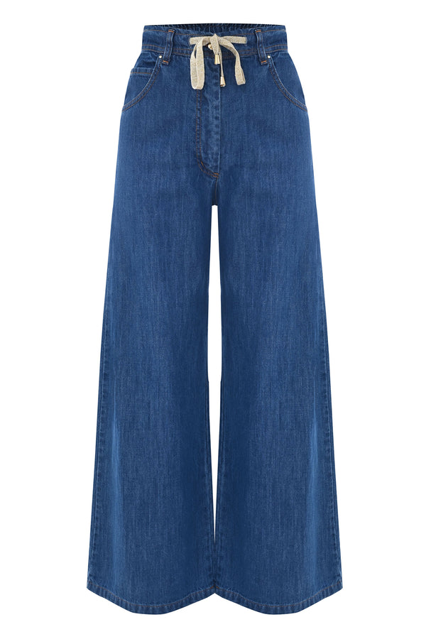 Pantalone in denim con coulisse - Pantalone Denim LAKY