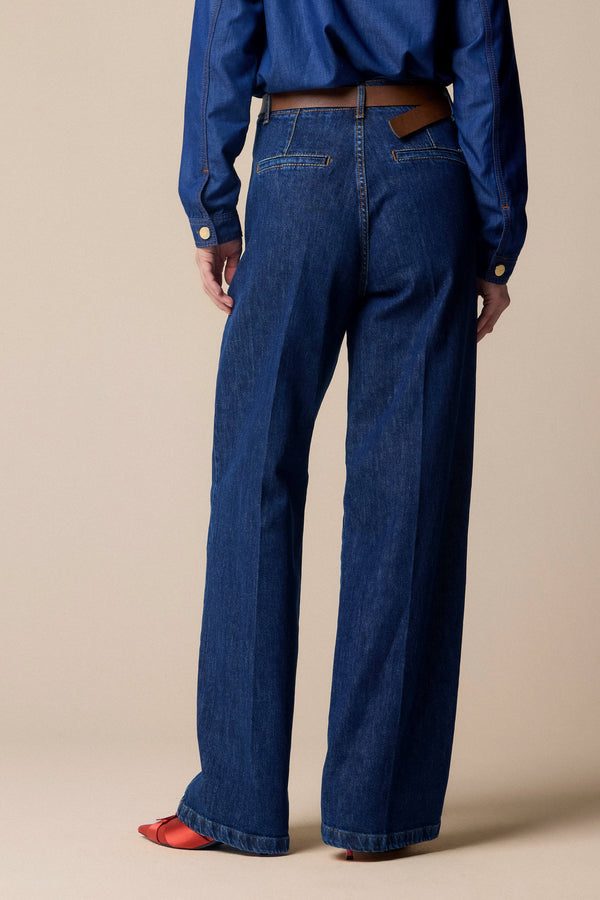 Pantalone in denim con pinces - Pantalone Denim BERT