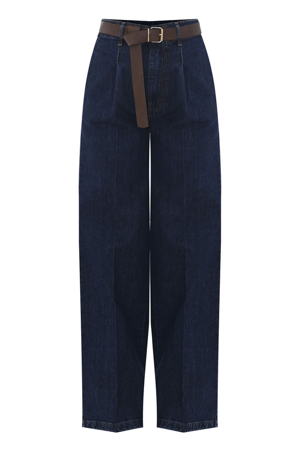 Pantalone in denim con pinces - Pantalone Denim BERT