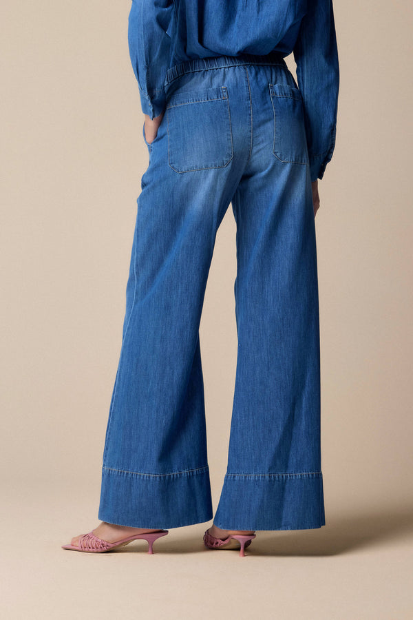 Pantalone in denim con coulisse - Pantalone  ALVES