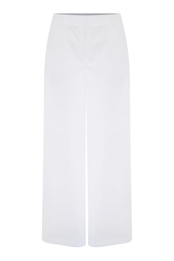 wide legged white cotton trousers - Trousers HALDYR