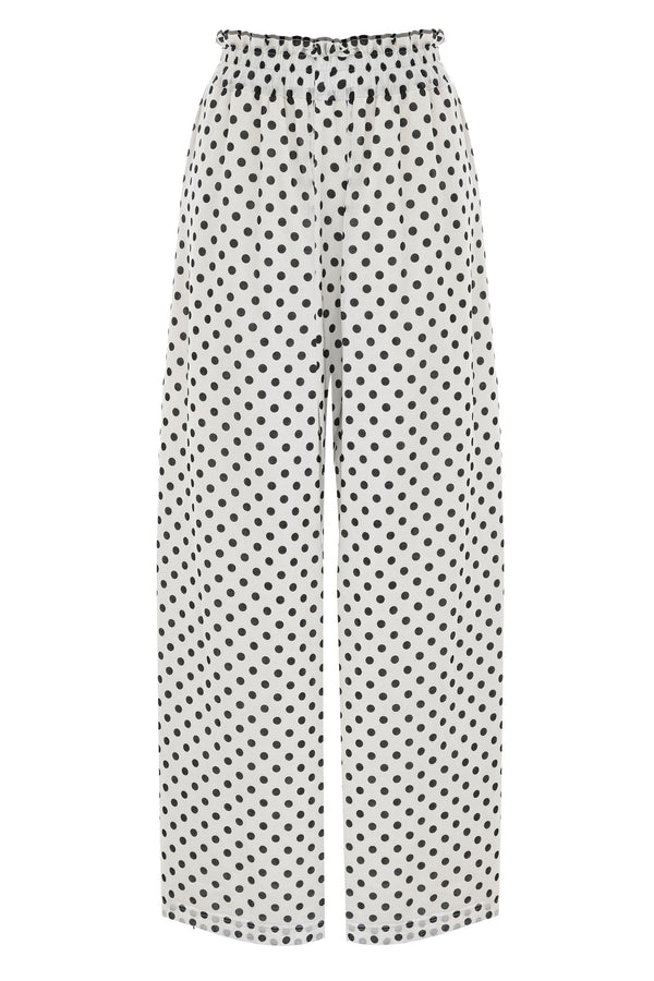 polka dot cream free flowing trousers - Trousers SAIMON