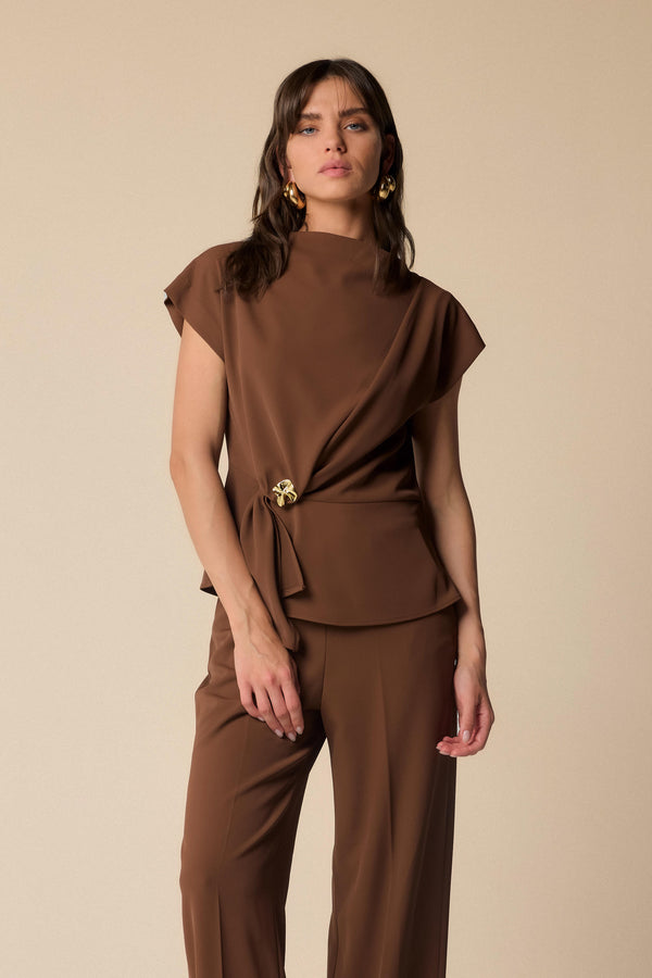 maroon casual  elegant fit trousers and top - SET Blouse+Trousers ELVINA